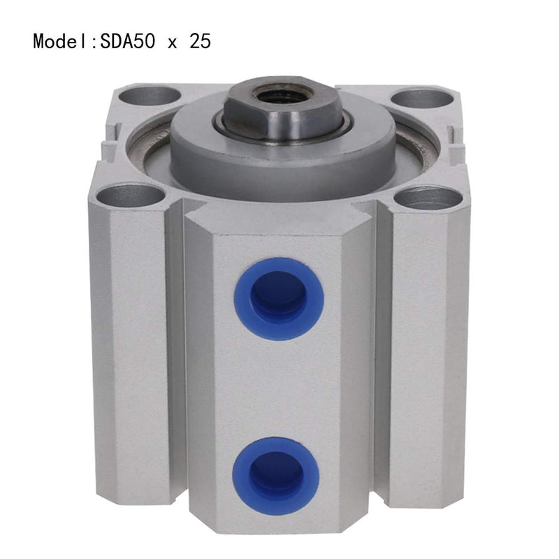  [AUSTRALIA] - Othmro SDA50 x 25 Sealing Thin Air Cylinder Pneumatic Air Cylinders, 50mm/1.97inch Bore 25mm/0.98inch Stroke Aluminium Alloy Pneumatic Components for Pneumatic and Hydraulic Systems 1pcs SDA50x25