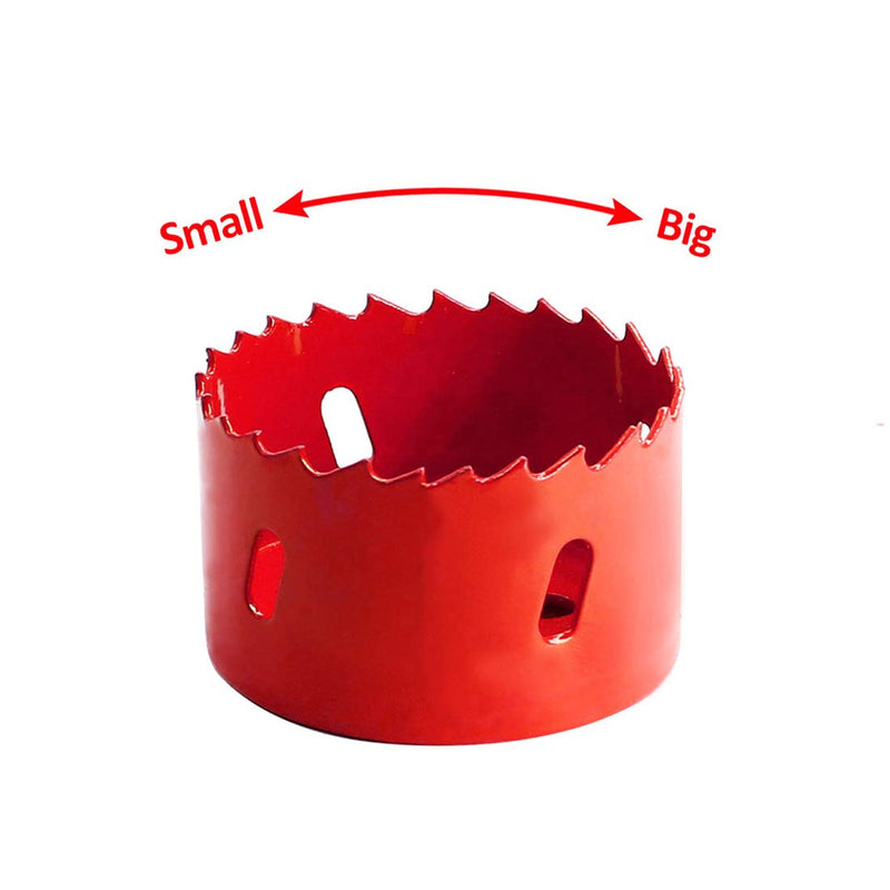  [AUSTRALIA] - Hordion 60mm/2 3/8" Hole Saw Bi-Metal Saw Drilling Tool with Twist Drill Bit & L Hex Wrench for Cornhole Boards Wood Plasterboard Plywood Plastic 60mm / 2 3/8" Red