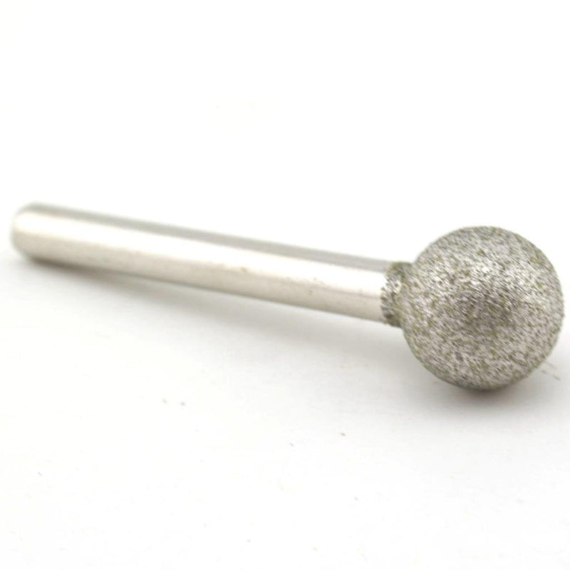  [AUSTRALIA] - ILOVETOOL 10mm Spherical Grinding Bit Round Diamond Burr Shank 6mm for Dremel Tool Head Diameter 10 mm