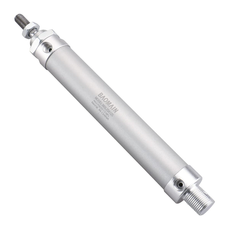  [AUSTRALIA] - Baomain Mini Pneumatic Air Cylinder MAL 25 X 125 Single Male Thread Rod Dual Action 25mm(1 inch) Bore 125mm(5 inch) Stroke