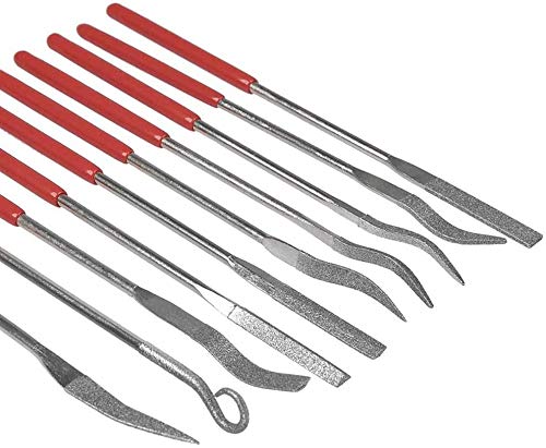  [AUSTRALIA] - Bestgle 10Pcs Mini Diamond Needle File Set Jewelers Hand Files Tool Kit for Metal Ceramic Stone Jewelry Rough Carving Glass Filing, 140mm/5.1" Length 3*140mm(A)