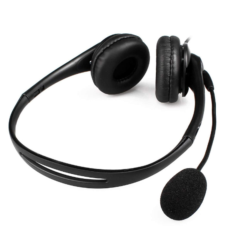  [AUSTRALIA] - Laptop and Phone Headset with Microphone Combo USB and Audio Jack for Computer, PC, iPhone, Samsung, Zoom, Skype, Video Conference Calls, Lightweight Headphones with Mute Button