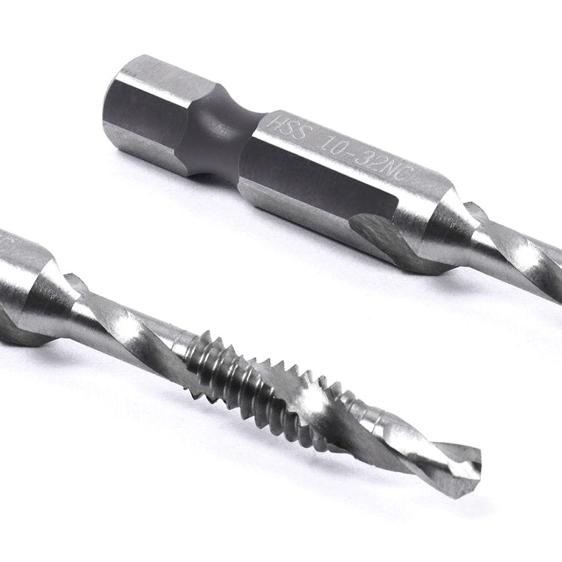  [AUSTRALIA] - 5PCS Combination Drill Tap Bit Set Screw Tapping Hex Shank HSS Metric/Imperial Plug Drill Bits Hand Tools 1/4-20NC 1/4-20NC( 6.35mm)