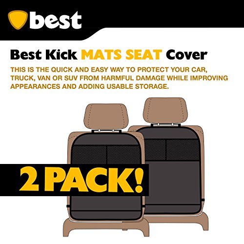  [AUSTRALIA] - Best Kick Mats with Backseat Organizer Pocket Storage – 100% Waterproof – 2 Pack