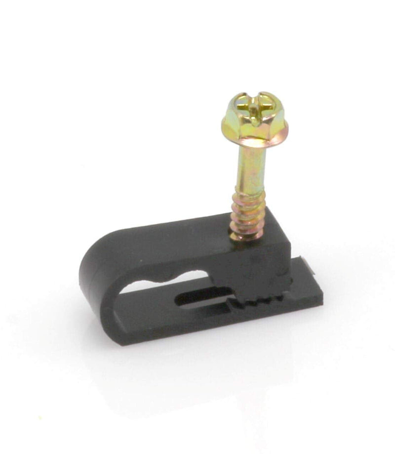  [AUSTRALIA] - THE CIMPLE CO - Dual, Twin, or Siamese Coaxial Cable Clips, Cat6, Electrical Wire Cable Clip, 1/2 in Screw Clip and Fastener, Black (100 Pieces per Bag) 100 Pack