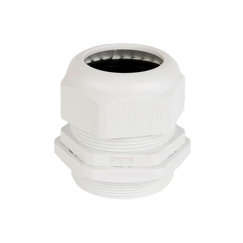  [AUSTRALIA] - Plastic Waterproof Adjustable Cable Glands Joints,White PG16 Nylon Cable Gland 25 Piece