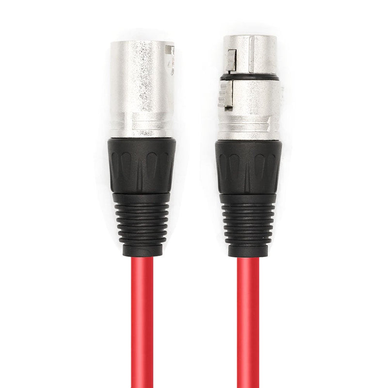  [AUSTRALIA] - Dremake 3Pin XLR Male to XLR Female Microphone Cable Professional for Recording, Mixing, and Lighting Equipments - 16.5 Foot/Red 16.5FT/5M Red