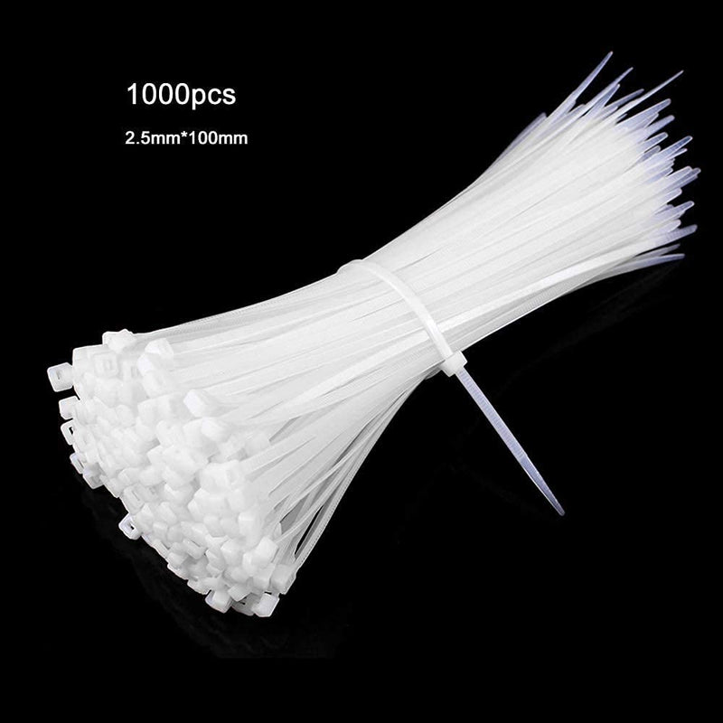  [AUSTRALIA] - 1000 PCS Nylon Cable Ties, Multi-Purpose Zip Ties Self-Locking Small Zip Ties Heavy Duty Zip Ties (4 Inch, White)