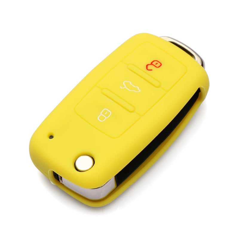 9 MOON Silicone Remote Flip Key FOB Silicone Case Cover for VW Volkswagen New red - LeoForward Australia