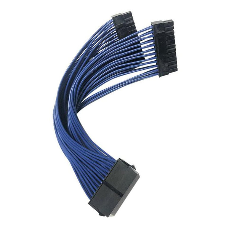  [AUSTRALIA] - Huasheng Suda Replacement Parts ATX 24Pin 1 to 2 Port Power Supply Extension Cable PSU Male to Female Y Splitter