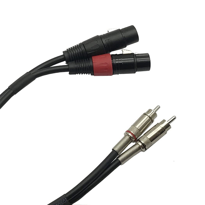 MMNNE 1.64FT Dual Female XLR to Dual RCA Cable, Heavy Duty 2-XLR Female to 2 RCA/Phone Male Plug Male HiFi Stereo Audio Connection Microphone Cable Interconnect Lead Wire - LeoForward Australia