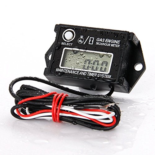  [AUSTRALIA] - Runleader HM026A Self Powered Engine Digital Maintenance Tachometer Hour Meter for Lawn Mower Generator Dirtbike Motorcycle Outboard Marine Paramotors Snowmobile and Chainsaws