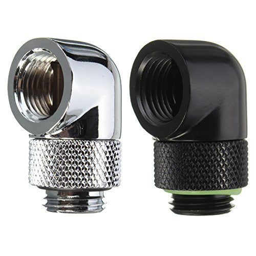 Kyerivs G1/4" Male to Female Extender Fitting, 90° Rotary Enhance Multi-Link Adapter Fitting for Computer Water Cooling System, 4-Pack 1 - LeoForward Australia