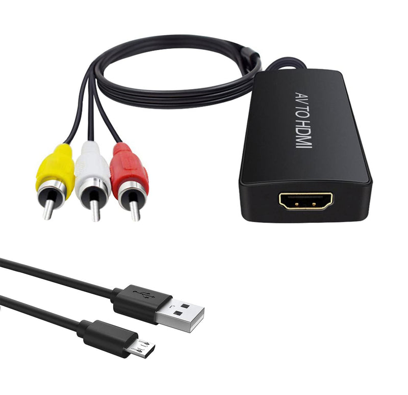  [AUSTRALIA] - Dingsun RCA to HDMI Converter, Composite to HDMI Converter, AV to HDMI Adapter (Male AV to hdmi Converter) Male AV to hdmi converter