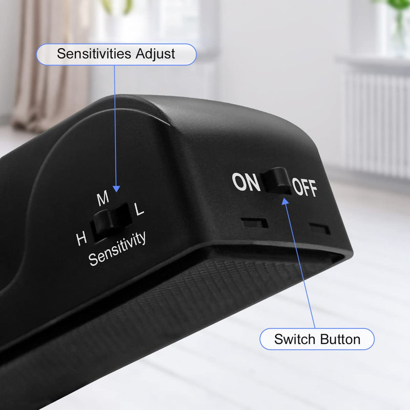  [AUSTRALIA] - Door Stop Alarm, Door Stopper with 120DB Security Alarm, Floor Wedge Door Stop Siren, Door Security Devices for Traveling, Apartment, Hotel and Home (Pack of 3) 3 Pack Black