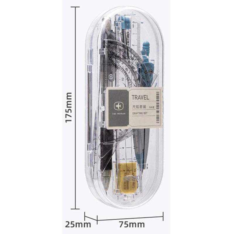 Waremew Compass Set for Geometry Math Geometry Kit 8 Pieces - Student Supplies Drawing Compass, Protractor, Rulers, Pencil Lead Refills, Pencil, Eraser for Students and Engineering Drawing - LeoForward Australia