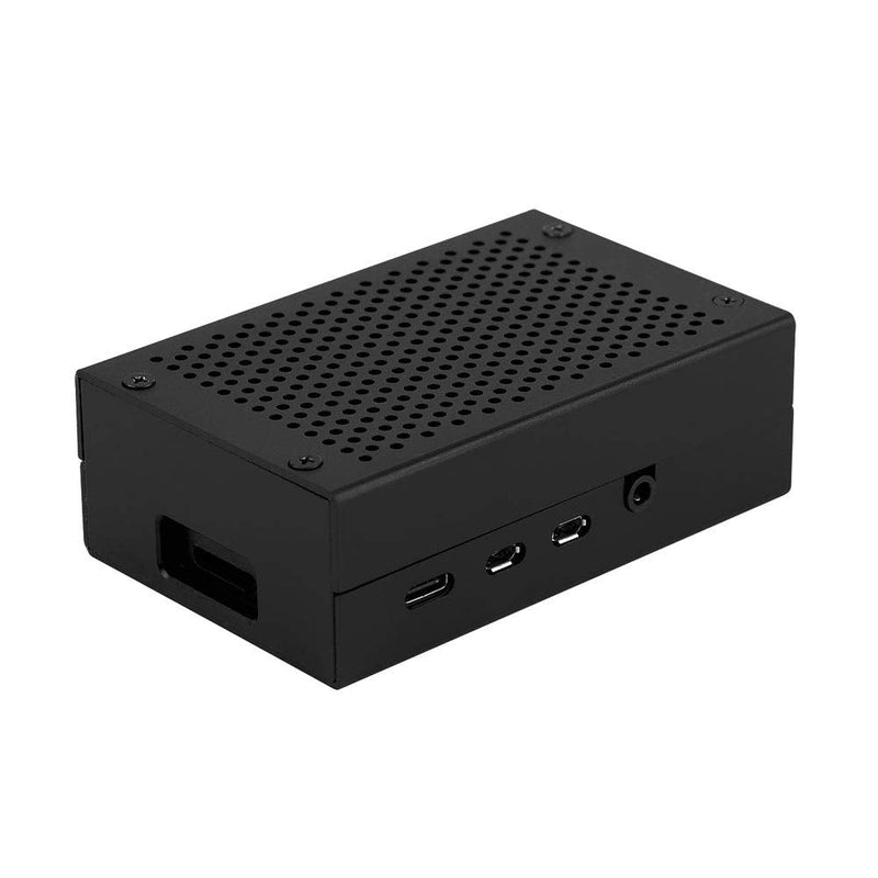  [AUSTRALIA] - ZkeeShop Protective Case Aluminum Case with Heatsink Compatible for Raspberry Pi 4 Model B (Not Include Raspberry Pi Board) (Black) Black