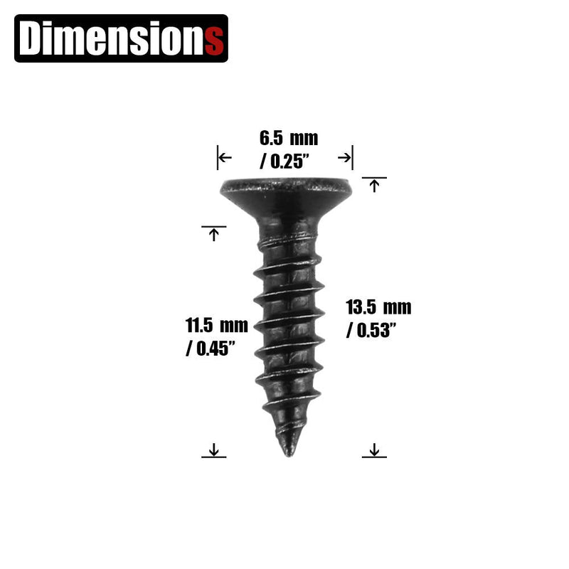  [AUSTRALIA] - JQK #6 x 1/2" Black Screw, Flat Head Phillips Wood Screw 18-8 S/S Electroplating Black Stainless Steel, 6 x 1/2-Inch, 100-Piece, SB3514-P100 100 Pcs #6 x 1/2 IN-Black