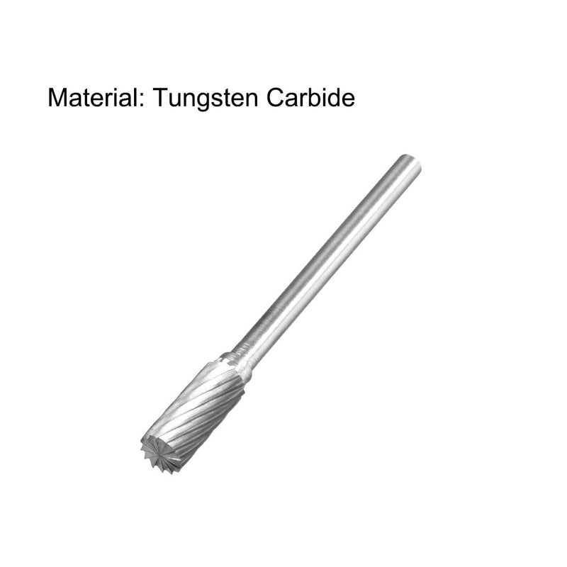 uxcell Tungsten Carbide Rotary Files 1/8" Shank, Single Cut Cylindrical Radius End Rotary Burrs Tool 5mm Dia, for Die Grinder Drill Bit Alloy Steel Hard Metal Carving Polishing, 2pcs - LeoForward Australia