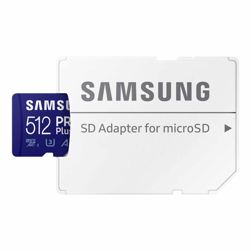  [AUSTRALIA] - SAMSUNG PRO Plus microSD Memory Card + Adapter, 512GB MicroSDXC, Up to 180 MB/s, Full HD & 4K UHD, UHS-I, C10, U3, V30, A2 for Android Phones, Tablets, GoPRO, DJI Drone, MB-MD512SA/AM, 2023 New PRO Plus Read/Write 180/130MB/s