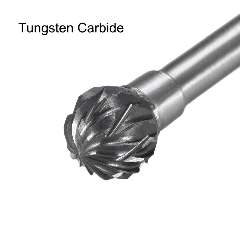  [AUSTRALIA] - uxcell Tungsten Carbide Rotary Files 1/8" Shank, Double Cut Ball Shape Rotary Burrs Tool 6mm Dia, for Die Grinder Drill Bit Wood Soft Metal Carving Polishing Model Engineering, 3pcs