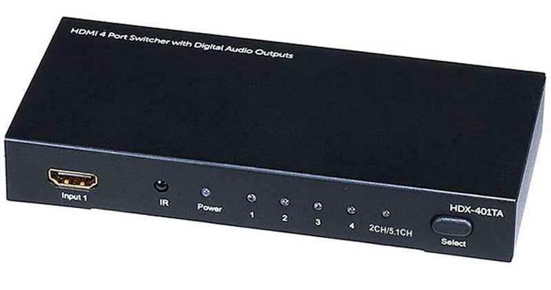  [AUSTRALIA] - Monoprice Blackbird 4x1 HDMI 1.4 Switch - HDCP 1.4, with Toslink, Digital Coax and Analog Audio Extractor, 1080p 60Hz, DAC (Compatible with PS4/5 Xbox Apple TV Fire Stick Roku Blu-Ray Player)