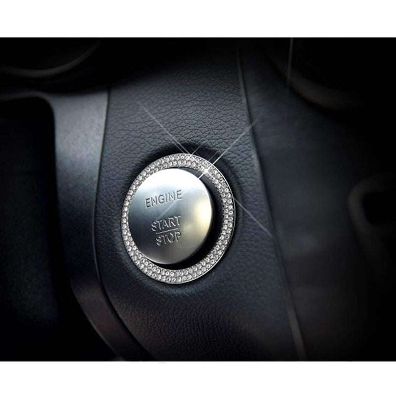 Bling Bling Crystal Car Engine Ignition Push Start Stop Button Cover Trim Ring Fit for Mercedes-Benz C E S M CLA CLS CLK GLA GLC GLE GL SL Class - LeoForward Australia