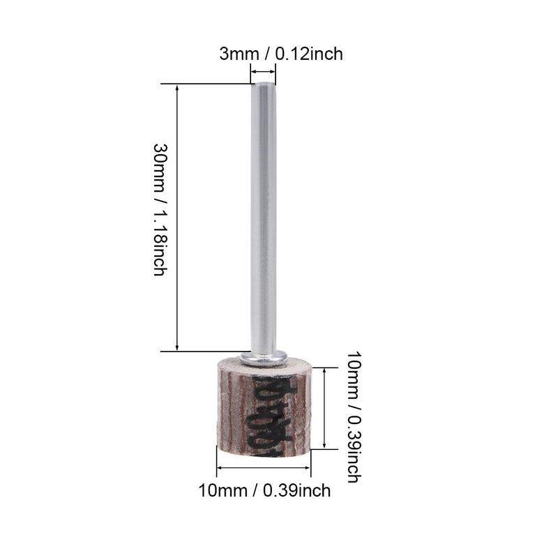  [AUSTRALIA] - uxcell 8 Pcs 10x10mm Flap Wheel 400 Grits Abrasive Grinding Head with 1/8 inches Shank for Rotary Tool