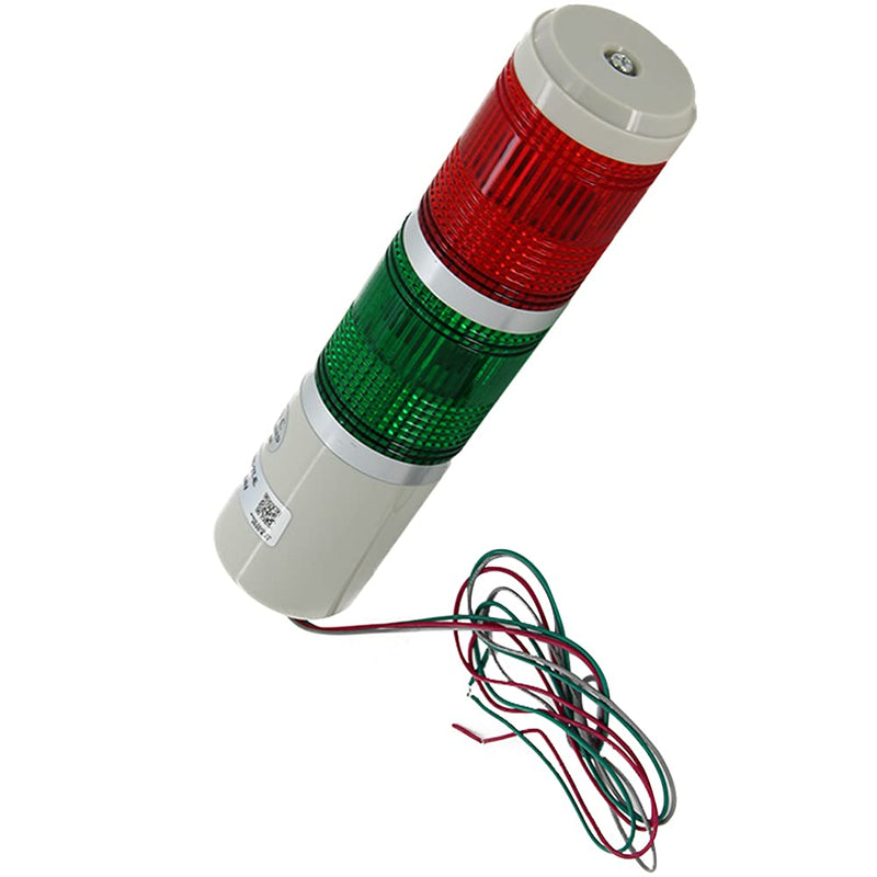  [AUSTRALIA] - Aicosineg Industrial Signal Light Column Tower Lamp Alarm Indicator for CNC Machines 2 Tiers Red Green Lights Without Buzzer Sound 24V 3W 1Pcs