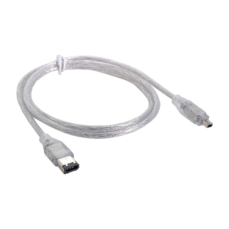  [AUSTRALIA] - Xiwai 1394 6Pin to Firewire 400 IEEE 1394 4 Pin Male iLink Adapter Cord Cable for Camera Camcorder Transparent