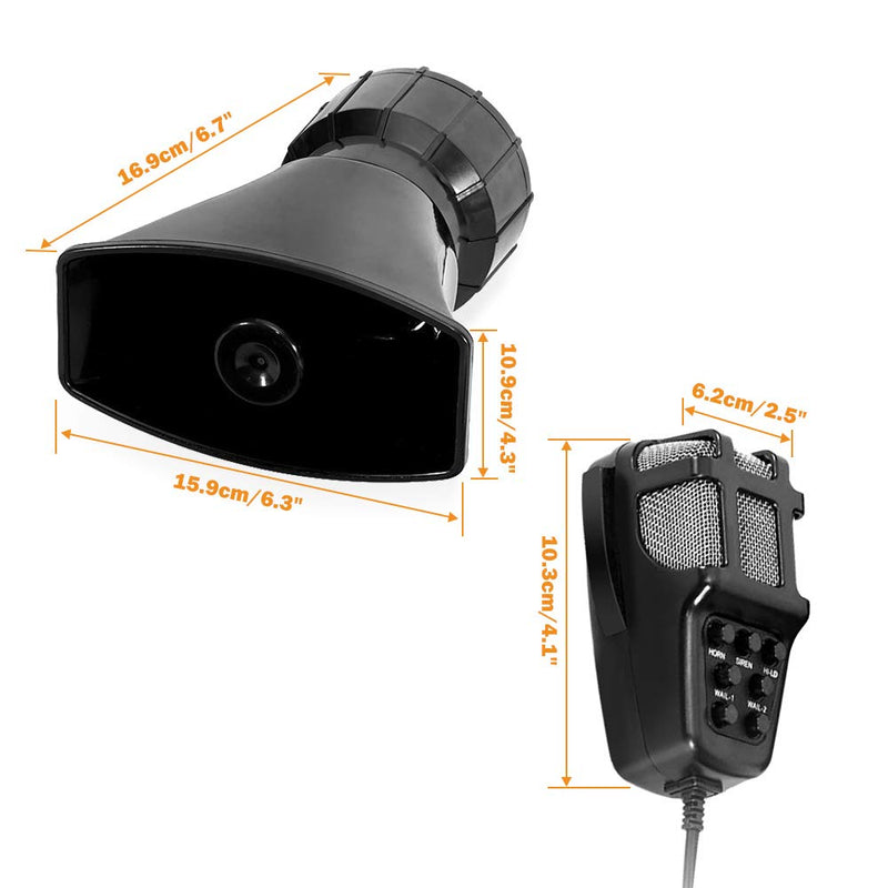  [AUSTRALIA] - MOTLTECH 100W 12V 7 Tone Sound Car Siren Speaker Mic PA System Emergency Sound Amplifier