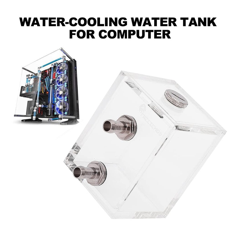  [AUSTRALIA] - 200ml Transparent Acrylic Water Cooling Tank,Acrylic Computer Water CoolingTank,5mm Durable Ultra-Quiet Faster Heat Dissipation Water Cooling Radiator,DIY Customization Water Cooled Tank