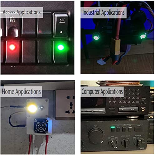  [AUSTRALIA] - Gebildet Pack of 5 8mm 3V-4.5V-5V-6V-7.5V-9V LED Metal Indicator Light Waterproof Signal Lamp Pilot Dash with Wire (Red/Orange/Blue/Green/White) Red/Orange/Blue/Green/White (8mm)