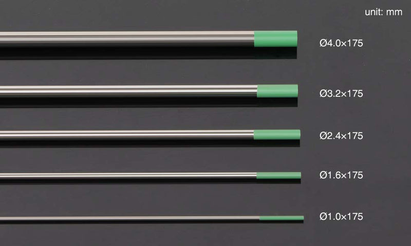  [AUSTRALIA] - TIG Welding Tungsten Electrode Pure Tungsten 3/32" x 7" (Green, EWP) 10-pk YESWELDER 3/32"