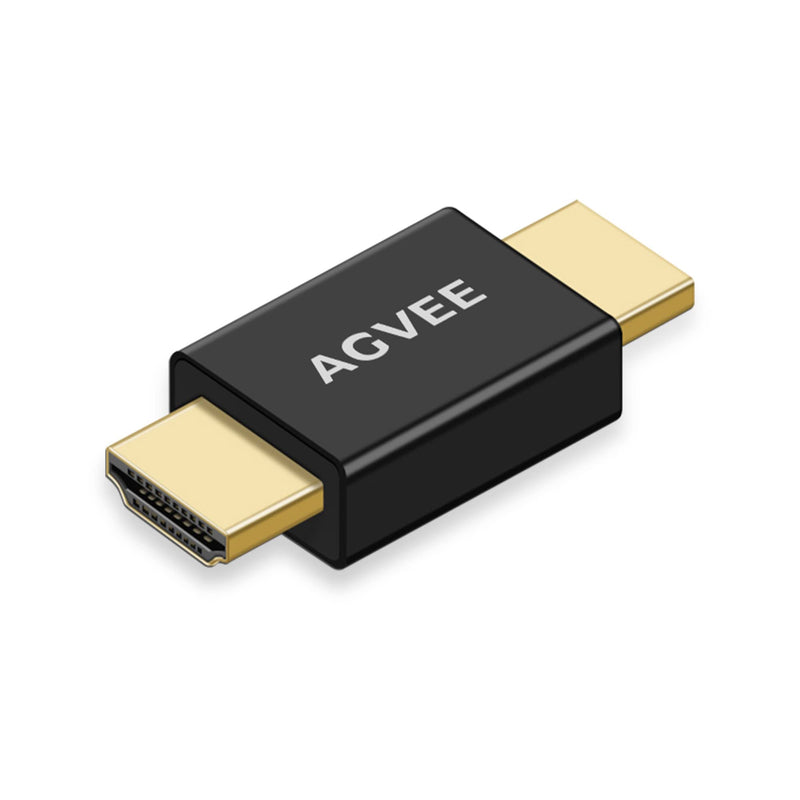  [AUSTRALIA] - AGVEE 2 Pack HDMI Male to Male Adapter, HDMI Type-A 2.0 4k@60HZ Coupler Extender Connector, Metal Shell Extension Converter for TV Stick, Roku Stick, Chromecast, Xbox, PS4, Laptop, PC, Black