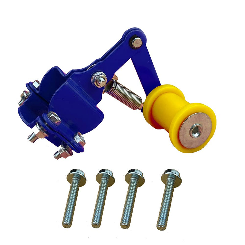  [AUSTRALIA] - NC Motorcycle Universal Chain Tensioner Guide Adjuster Chain Tensioner 3.7-4.3cm 1.46-1.69in Clamp Adjustable Range with Backup Long Bolts(blue) blue