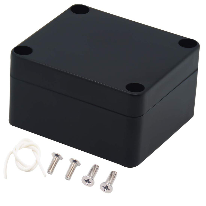  [AUSTRALIA] - Zulkit Waterproof Plastic Project Box ABS IP65 Electrical Junction Box Enclosure Black 2.48 x 2.28 x 1.38 inch (63 x 58 x 35mm) (Pack of 2) 2.48" x 2.28'' x 1.38''(Pack of 2)