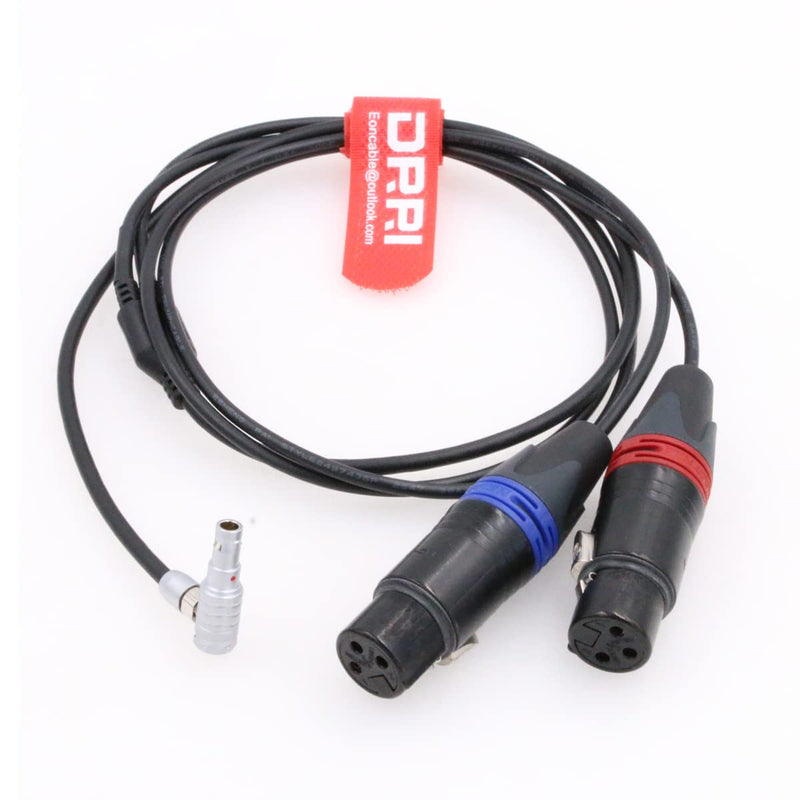  [AUSTRALIA] - DRRI 3 pin Female XLR to 5 pin Male Dual Channel Audio Cable for Arri Alexa Mini