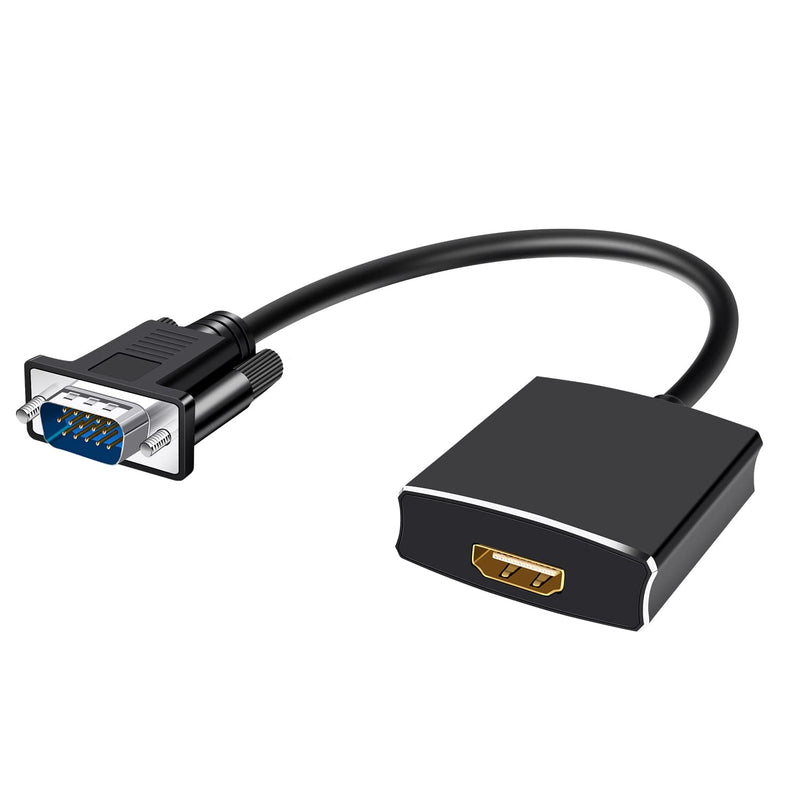  [AUSTRALIA] - Golvery VGA to HDMI Cable Converter, Aluminum Case Unibody Gold-Plated High-Speed Video Adapter with 3.5mm Audio Output for PC Monitor Projector (M/F, One-Way Transmission)