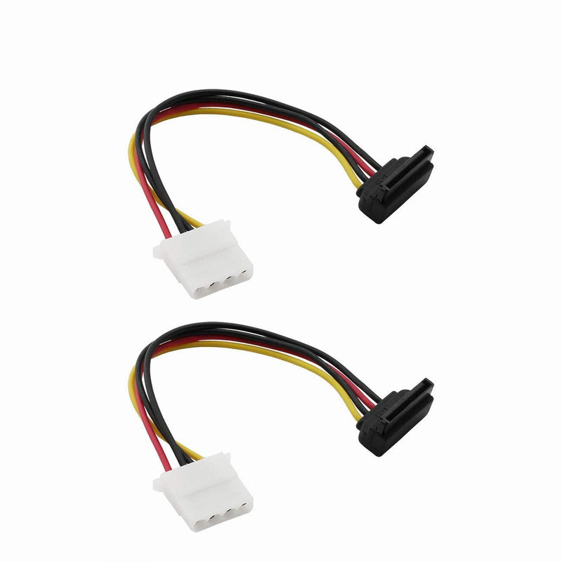  [AUSTRALIA] - ZRM&E 2PCS SATA 15-Pin Power Adapter Line IDE 4P Female to SATA 15 Pin Female Power Extension Cable IDE to SATA Connector Right Angle