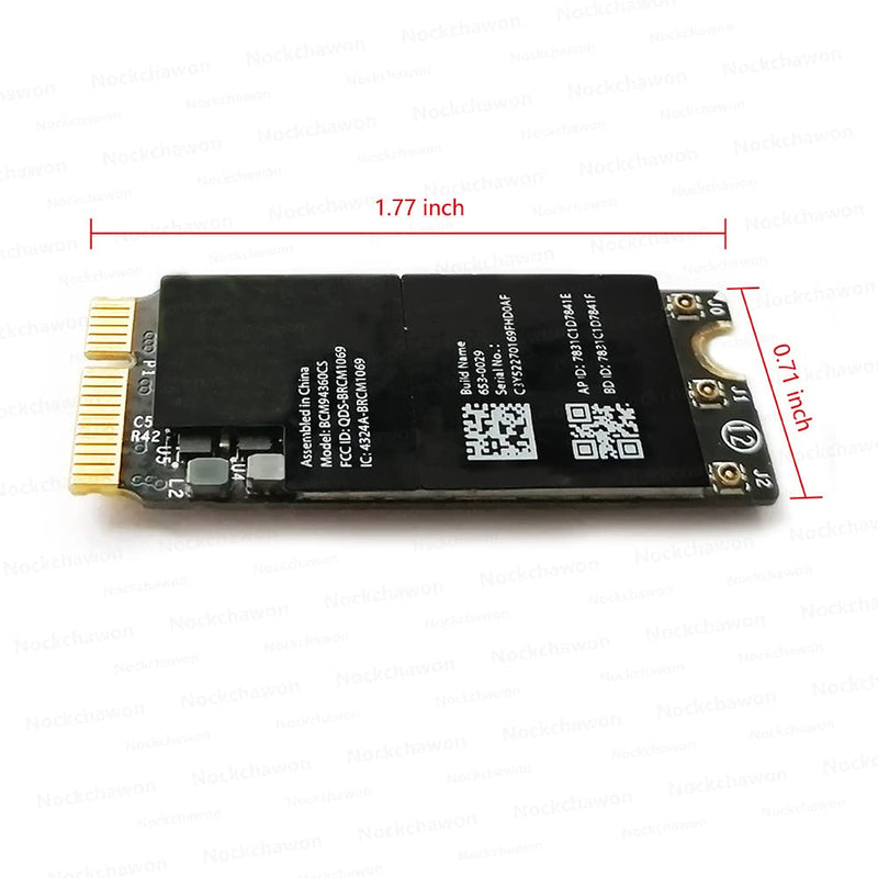  [AUSTRALIA] - Airport Wireless Network Card,2.4G/5Ghz Gigabit WiFi Bluetooth 4.0 Dual-Band Network Card BCM94360CS BCM94360CSAX Replacement for MacBook Pro 13" and 15" Retina A1502 A1398 A1347 (Late 2013-Late 2014)