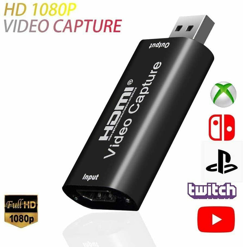  [AUSTRALIA] - EZONEDEAL Audio Video Capture Card, 4K HDMI to USB 2.0 Video Capture Device, 1080P HD 30fps Game Capture Cards for Switch PS4 Xbox Streaming, Teaching, Video Conference or Live Broadcasting (Black)