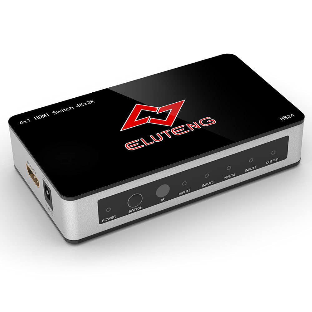  [AUSTRALIA] - ELUTENG 4K HDMI Switch Box 4x1 3D HDMI Extender High Speed HDMI Switcher Splitter with Remote 1080P for Top Box Intelligent Box PS3/PS4 Fire TV