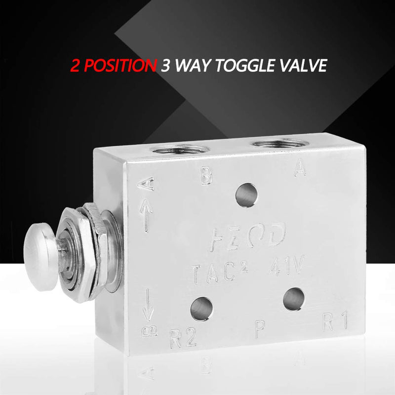 2 Position 3 Way Air Pneumatic Toggle Valve TAC2-41P ON/OFF Knob Control - LeoForward Australia