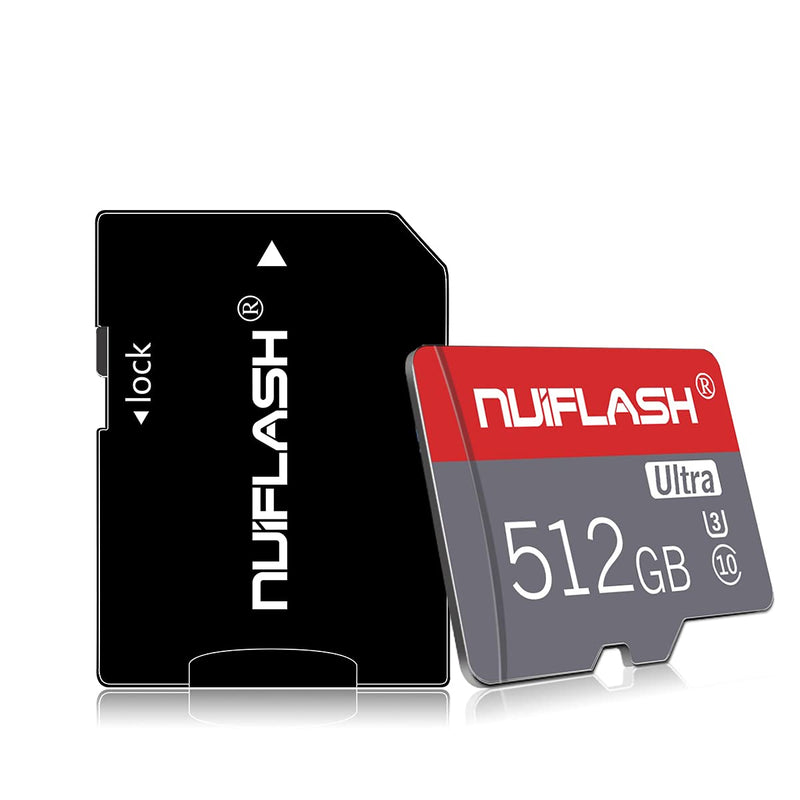  [AUSTRALIA] - 512GB Micro SD Card with SD Card Adapter Class 10 Card High Speed Memory Cards for Camera,Phone,Game Console, Dash Cam, Camcorder, Surveillance, Drone