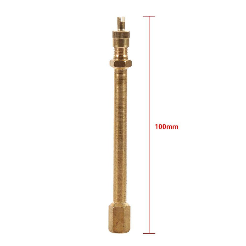 Keenso Brass Auto Tire Valve Extension Adaptor Air Tyre Stem Extender Inflation Stright Bore for Motorcycle, Bike, Mower and Scooter(100mm) 100mm - LeoForward Australia