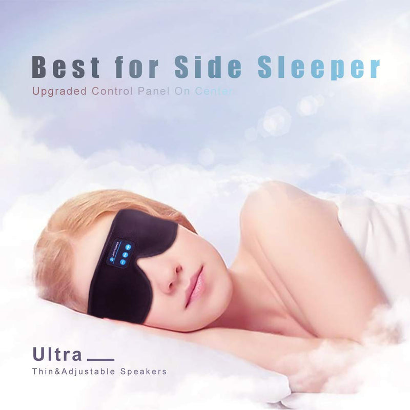  [AUSTRALIA] - Sleep Headphones, Bluetooth 5.0 Wireless 3D Eye Mask, Lightimetunnel Washable Sleeping Headphones for Side Sleepers With Adjustable Ultra Thin Stereo Speakers Microphone Hands Free for Insomnia Travel