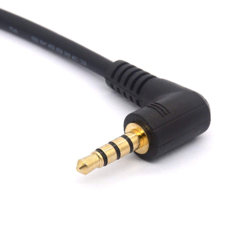 4 Pole 3.5mm TRRS Audio Stereo Cable, 90 Degrees Right Angled 3.5 mm Male to Female Adapter Cord(Male to Female) - LeoForward Australia