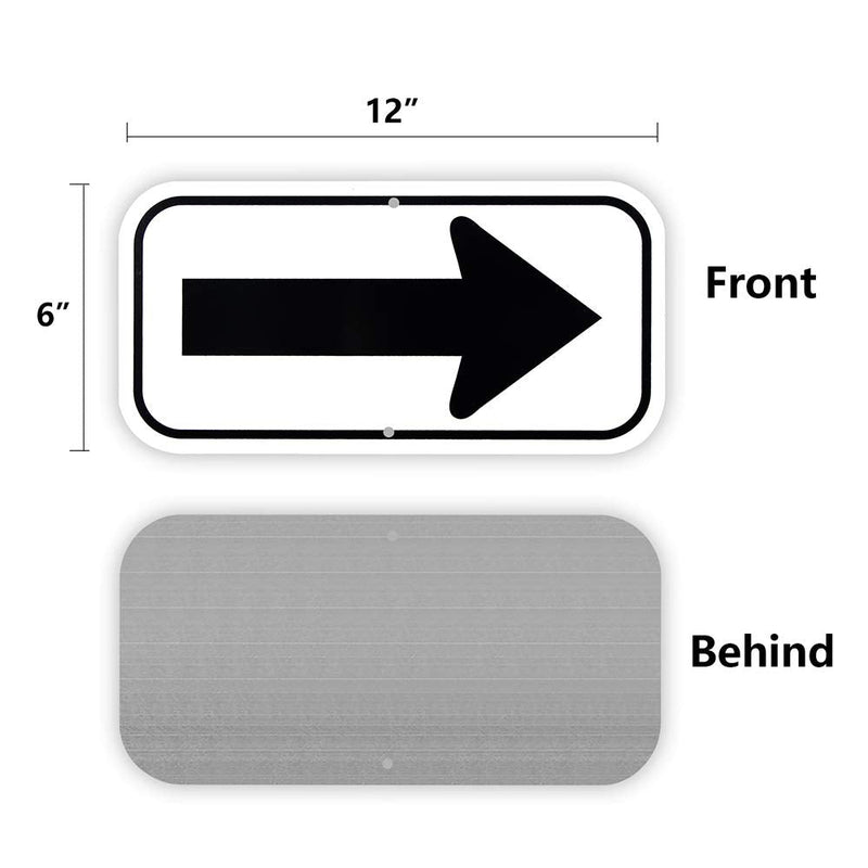  [AUSTRALIA] - 2-Pack Arrow Sign,for Indoor or Outdoor Use，12"x 6" .04" Aluminum Reflective Sign Rust Free Aluminum-UV Protected and Weatherproof