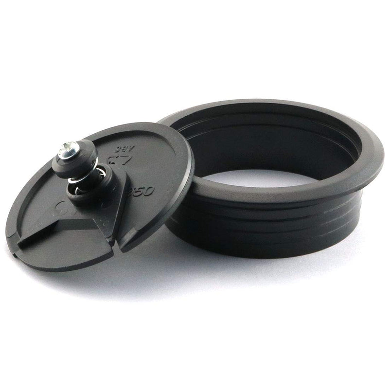  [AUSTRALIA] - HJ Garden 2pcs 2-3/8 inch Desk Wire Cord Cable Grommets Hole Cover for Office PC Desk Cable Cord Organizer Plastic Cover Black